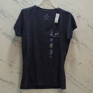 Cuffy's Women's Navy V-Neck Tee